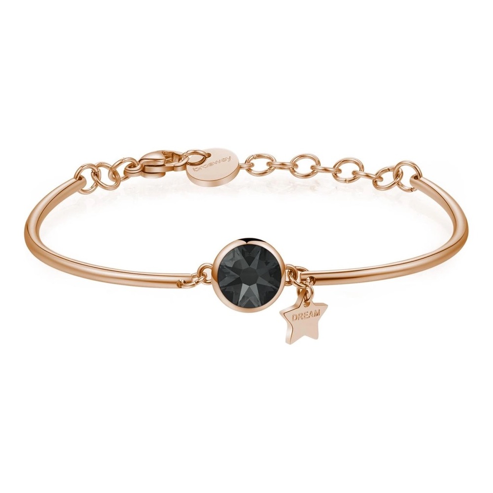 Brosway Italia Rose Gold Bracelet with Black Crystal Charm
